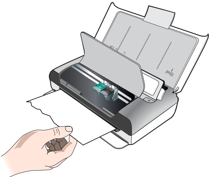 HP OJ 150 AIO PORTABLE - Un support coince est visible dans la fente de sortie - 2