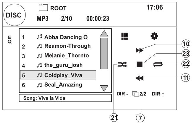 AUDIOVOX VME 9325 BTA - MP3 User Interface - 2