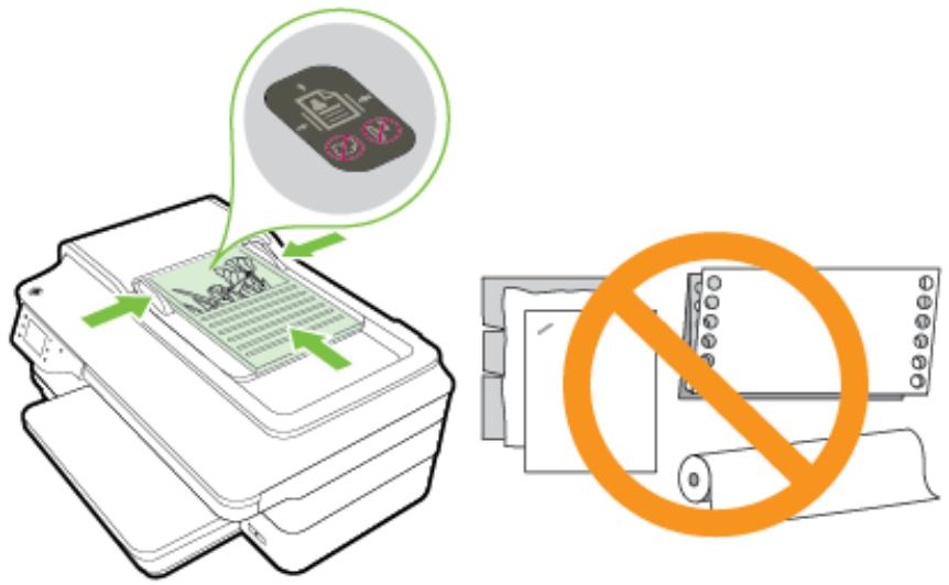 HP OFFICEJET 7610 - So legen Sie ein Original in den ADF ein: - 1