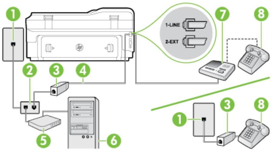 HP OFFICEJET 7610 - Gemeinsame Leitung für Telefon-/Faxanrufe, DSL-/ADSL-Modem und Anrufbeantworter - 1
