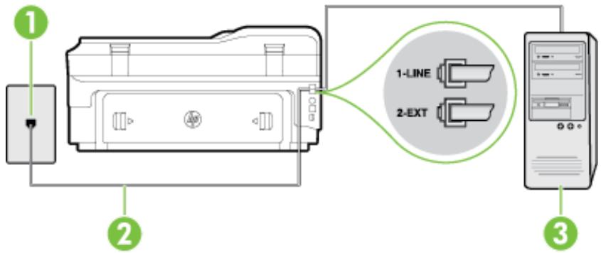 HP OFFICEJET 7610 - Einrichten des Druckers für die Verwendung mit einem Computermodem - 1