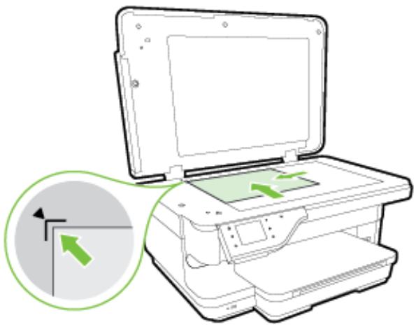 HP OFFICEJET 7612 WF - So legen Sie ein Original auf das Scannerglas: - 2