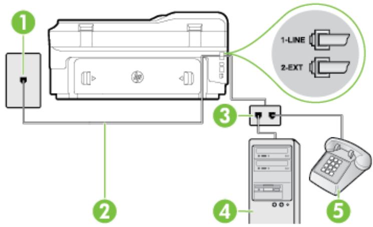 HP OFFICEJET 7612 WF - Gemeinsame Leitung für Telefon-/Faxanrufe und DFÜ-Modem - 3