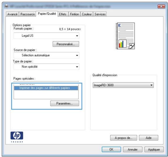 HP COLOR LASERJET PRO 100 MFP M175NW - Imprimer la première ou la derniere page sur un papier différent avec Windows - 4