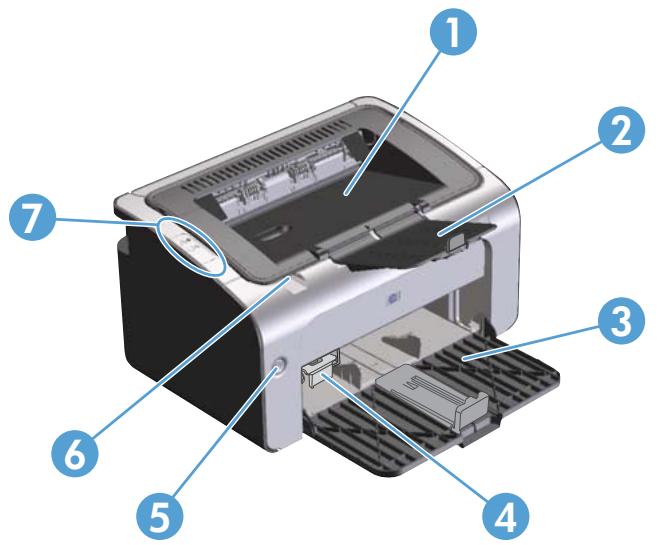 HP LASERJET P1102 - Vue avant et côte gauche - 1