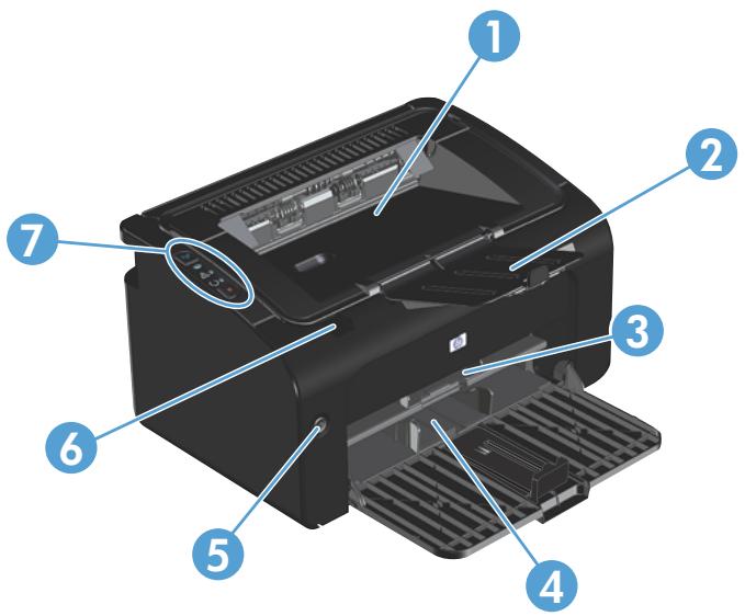HP LASERJET P1102 - Vue avant et côte gauche - 2