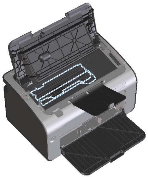 HP LASERJET P1102 - Nettoyage de la zone de la cartouche d'impression - 2