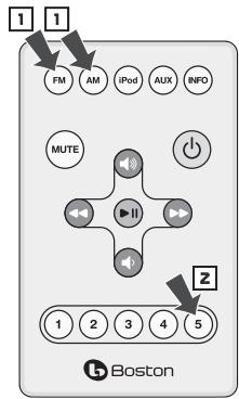 BOSTON ACOUSTICS DUO - Selecting a Preset Station - 2