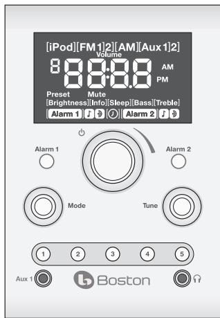 BOSTON ACOUSTICS DUO - Controles del panel delantero - 1