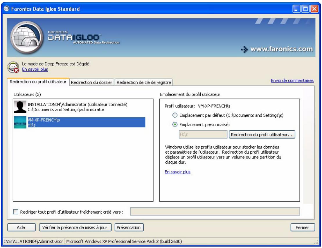 FARONICS DATA IGLOO - Créer une redirection du profil utiliser (pour les profils utiliser existants) - 6