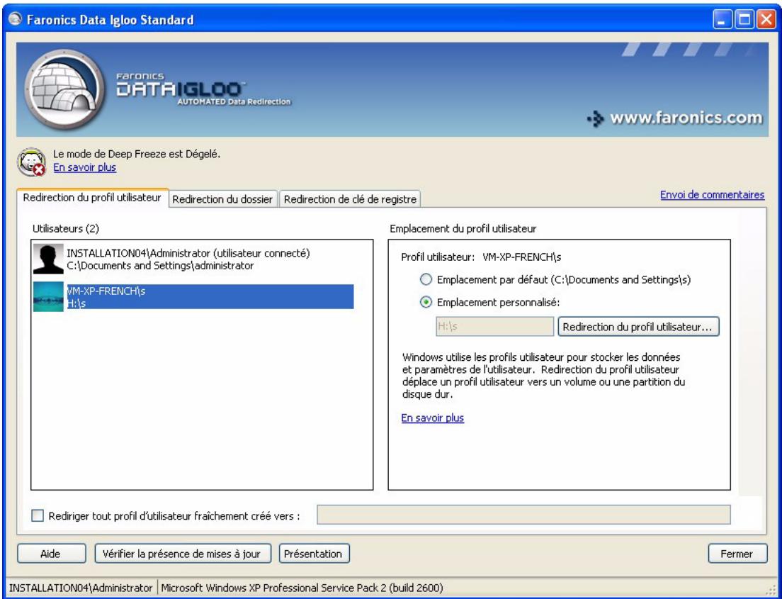 FARONICS DATA IGLOO - Supprimer une redirection de profil utiliser - 1