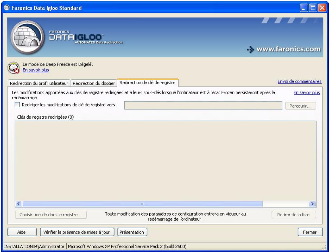 FARONICS DATA IGLOO - Création d'une redirection de la clé de registre - 1