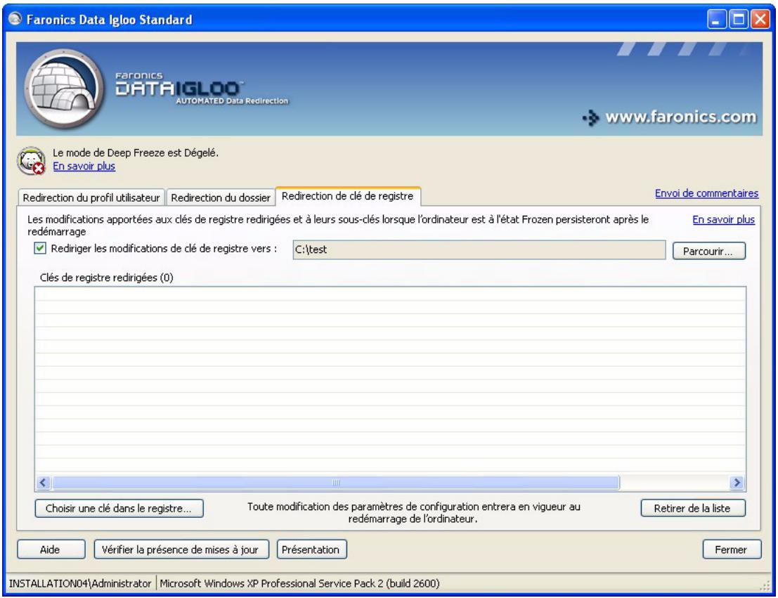 FARONICS DATA IGLOO - Création d'une redirection de la clé de registre - 3