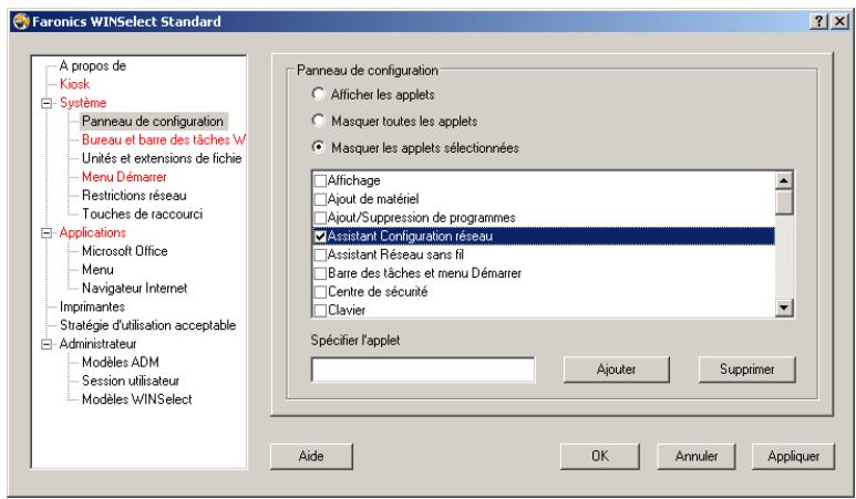 FARONICS WINSELECT STANDARD - Panneau de configuration - 1