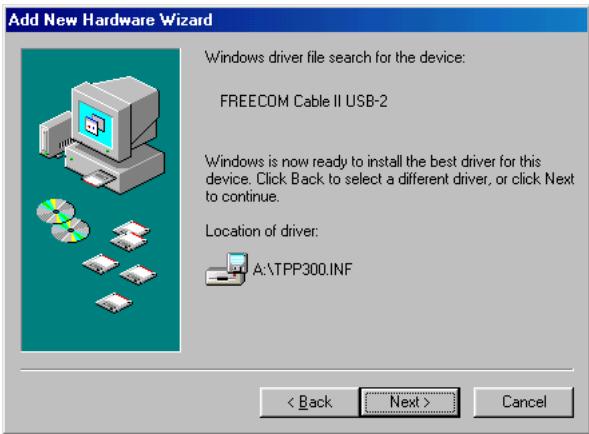 FREECOM TRAVELLER II+ - - Installation sous Windows 98 SE - 2