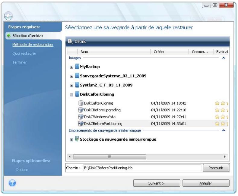 ACRONIS TRUE IMAGE HOME 2010 - Archiver sur divers emplacements - 5