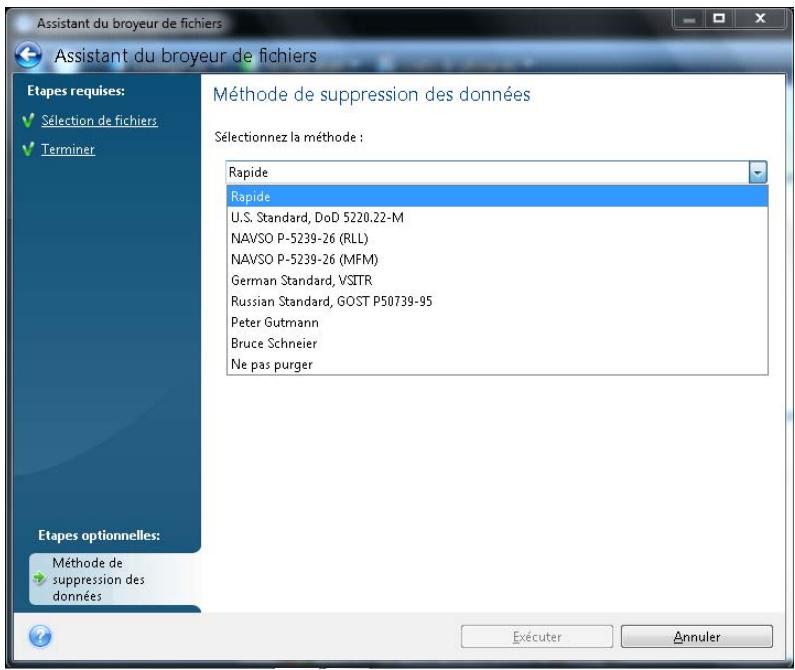 ACRONIS TRUE IMAGE HOME 2010 - Création d'algorithmes personnalisés de destruction des données - 1