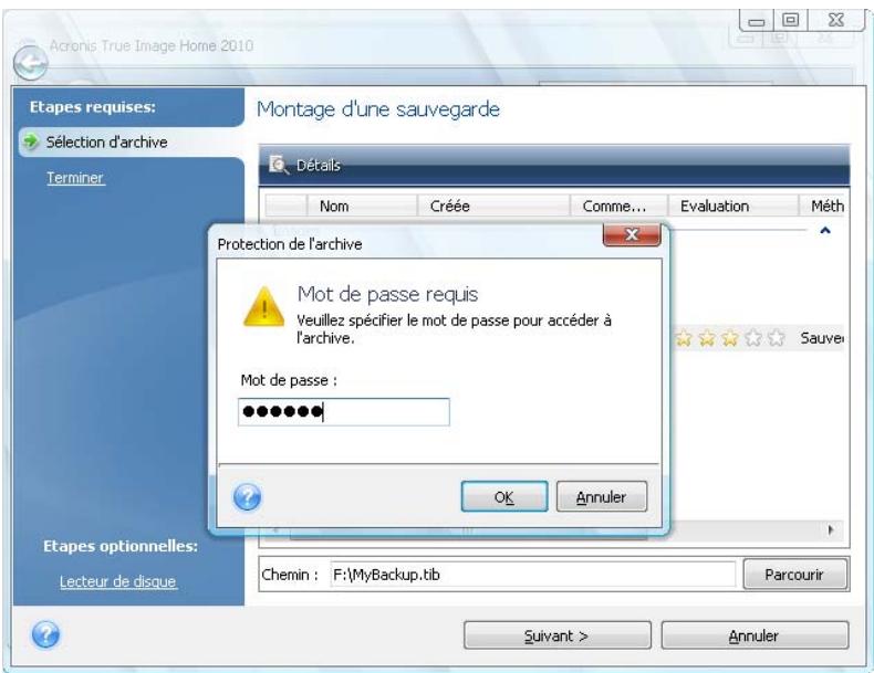 ACRONIS TRUE IMAGE HOME 2010 - Monter une image - 2