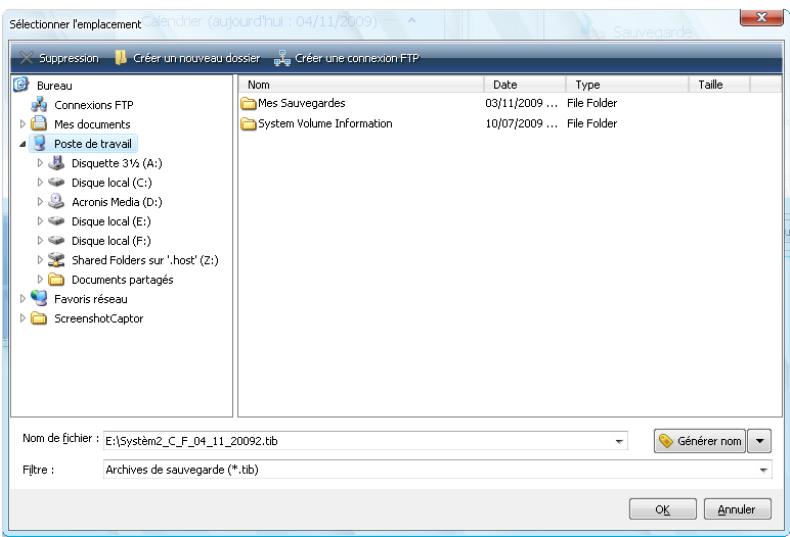 ACRONIS TRUE IMAGE HOME 2010 - Archiver sur divers emplacements - 2