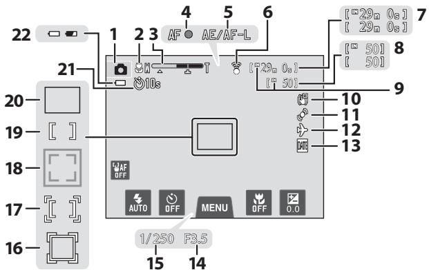 NIKON COOLPIX S4200 - Mode de prise de vue (indicateurs d'information) - 1