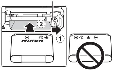 NIKON COOLPIX S4200 - Insérez l'accumulateur Li-ion rechargeable EN-EL19 fourni. - 1