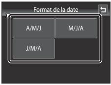 NIKON COOLPIX S4200 - Touchez l'ordre dans lequel le jour, le mois et I'année sont affichés. - 1