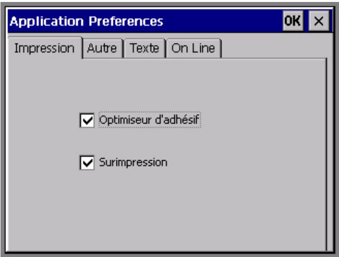 BRADY GLOBALMARK - Accès aux écrons de préférences des applications - 1