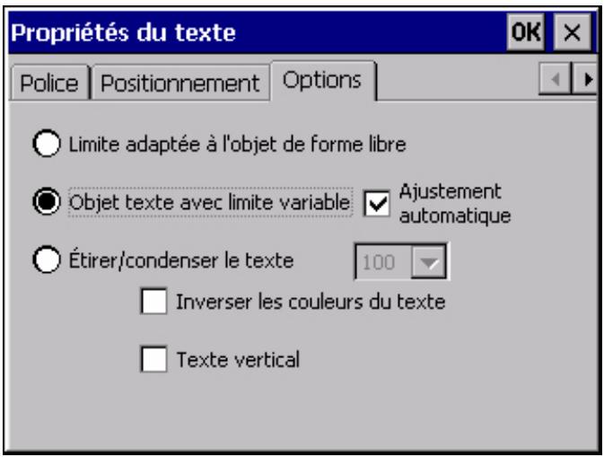 BRADY GLOBALMARK - Définition des options de l'onglet Options - 1