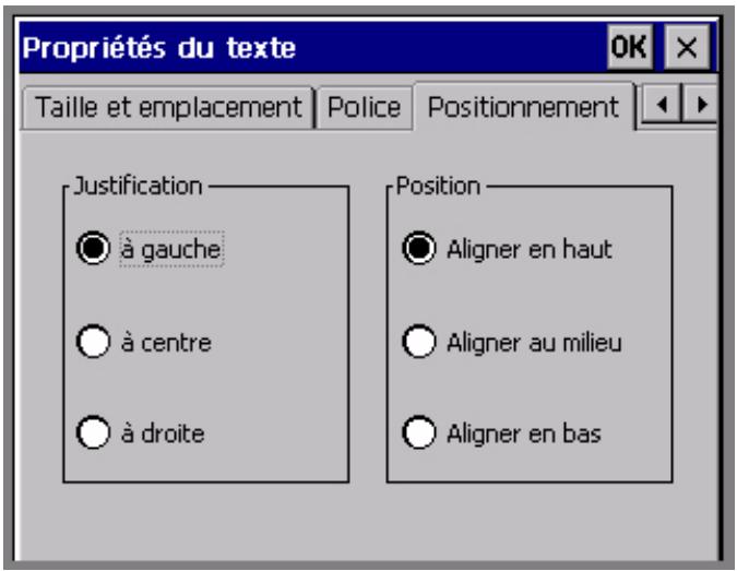 BRADY GLOBALMARK - Définition des options de l'onglet Positionnement - 1
