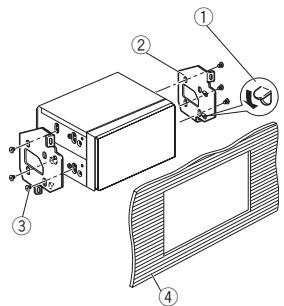 PIONEER FH-X700BT - Installation à l'aide des trous de vis sur les côtés de l'appareil - 2