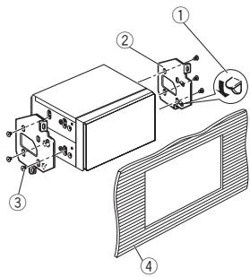PIONEER FH-X700BT - Bei Anbringen mithilfe der Schraubenlocher auf beiden Seiten der Einheit - 2