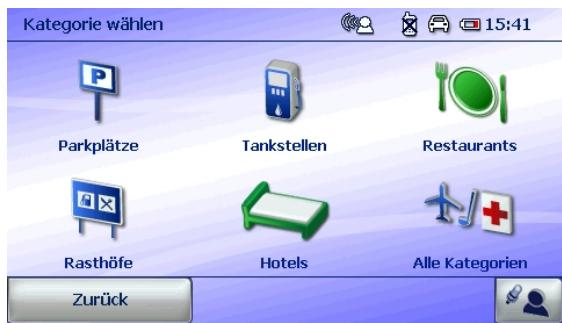 FALK NAVIGATOR 10 - Saisie de destination par sélection d'une destination spéciale (POI) - 1