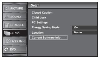 SYLVANIA LD195SSX - Use [Cursor / ] to select "Current Software Info", then press [ENTER]. - 5