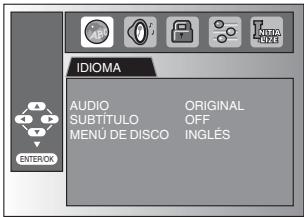 SYLVANIA LD320SSX - Ajuste de Idioma en DVD - 6