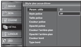 SYLVANIA LD320SSX - Utilisez [Curseur ▲/▼] pour sélectionner "Ef", puis appuyez sur [ENTER]. - 2