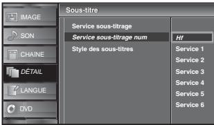 SYLVANIA LD320SSX - Sélectionnez les sous-titres numériques de votre choix à l'aide du [Curseur ▲/▼], puis appuyez sur [ENTER]. - 2