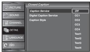 SYLVANIA LD320SSX - Caption Service - 4