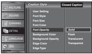 SYLVANIA LD320SSX - Font Opacity - 1
