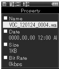 OLYMPUS LS-20 - [Menu]→[Menu fichier]→ [Propriétés] - 2