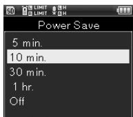 OLYMPUS LS-20 - Utilisez les touches + / - pour selectionner le réglage - 1