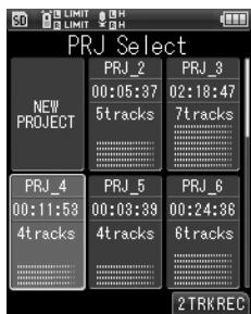 OLYMPUS LS-20 - Comment sélectionner les projets et les pistes - 4
