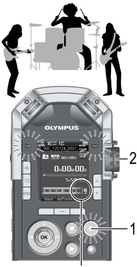 OLYMPUS LS-20 - Pour ajuster le niveau d'enregistrement approprié - 1