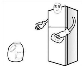 BRANDT BFD672MNW - Make sure the fridge is unplugged before you take out the water pan. - 1