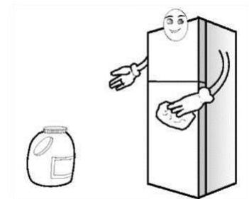 BRANDT BFD672MNX - Make sure the fridge is unplugged before you take out the water pan. - 1