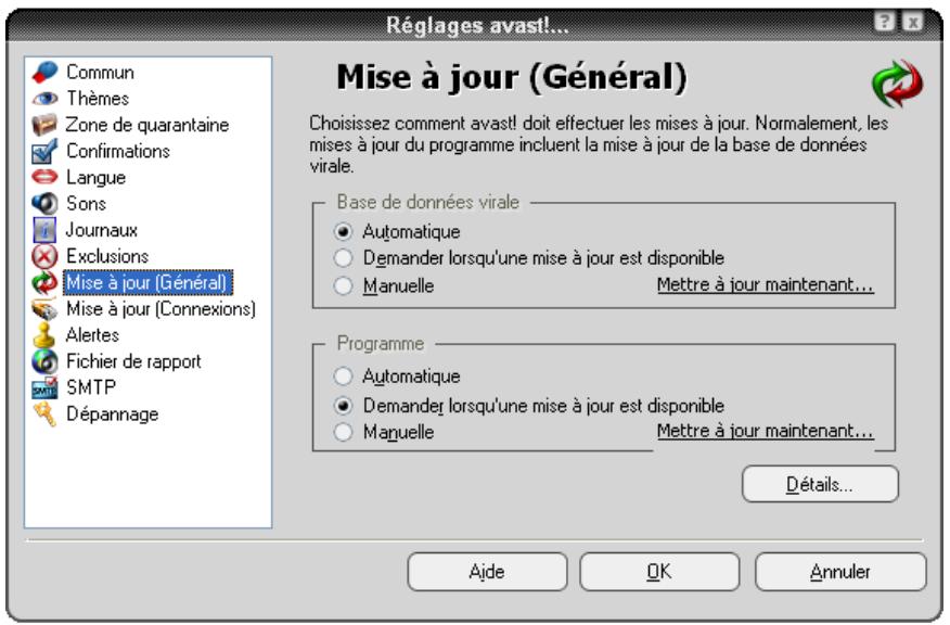 AVAST ANTIVIRUS EDITION PROFESSIONNELLE 4.8 - Réglage des mises à jour automatiques - 1