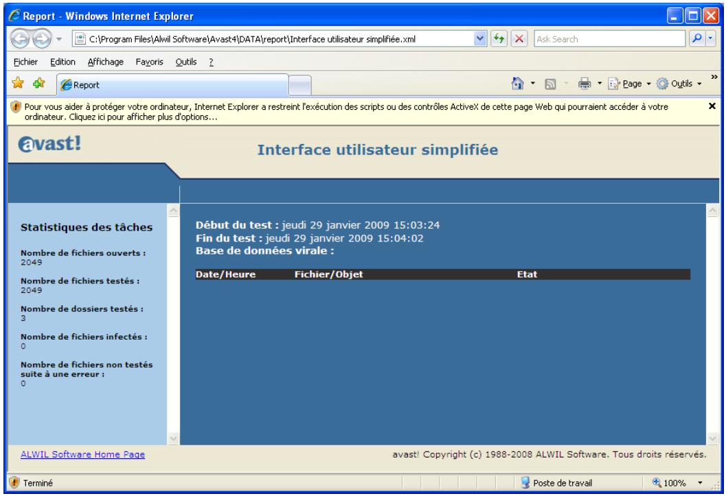 AVAST ANTIVIRUS EDITION PROFESSIONNELLE 4.8 - Rapport au format XML - 1