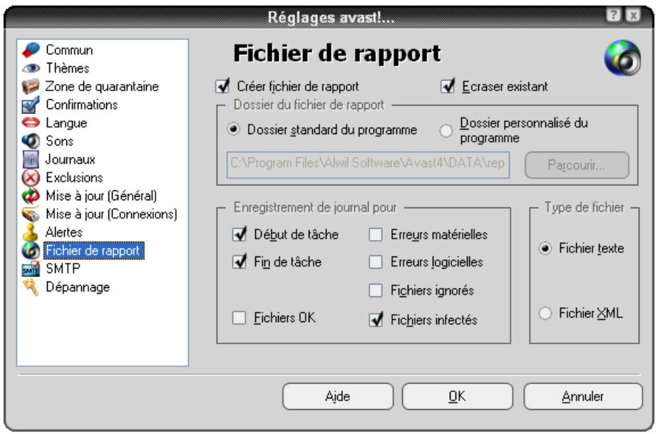AVAST ANTIVIRUS EDITION PROFESSIONNELLE 4.8 - Comment créer un rapport des résultats d'analyse - 1