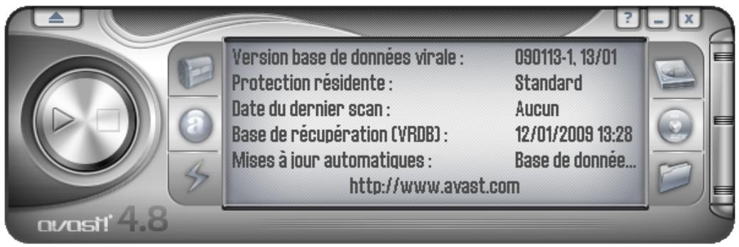 AVAST ANTIVIRUS EDITION PROFESSIONNELLE 4.8 - Comment réaliser un scan manuel - l'interface utilisée simplifiée - 1