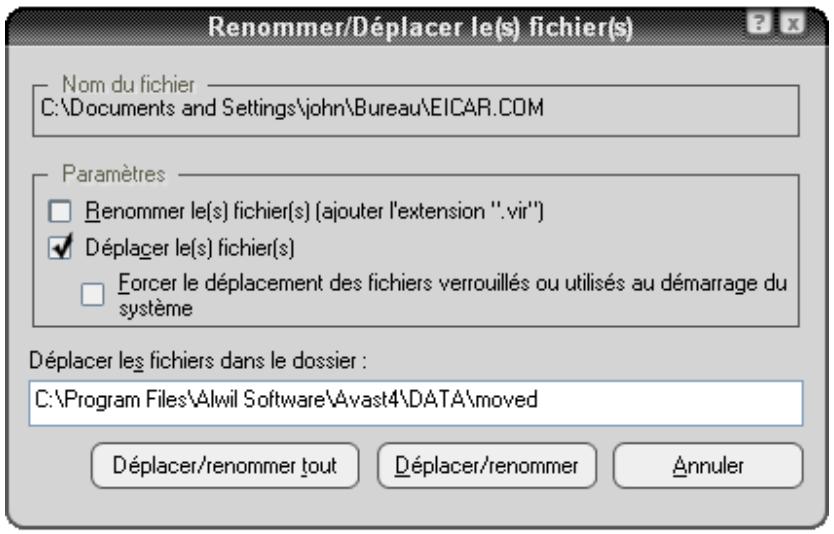 AVAST ANTIVIRUS EDITION PROFESSIONNELLE 4.8 - Que faire lorsqu'un virus est trouvé - 2