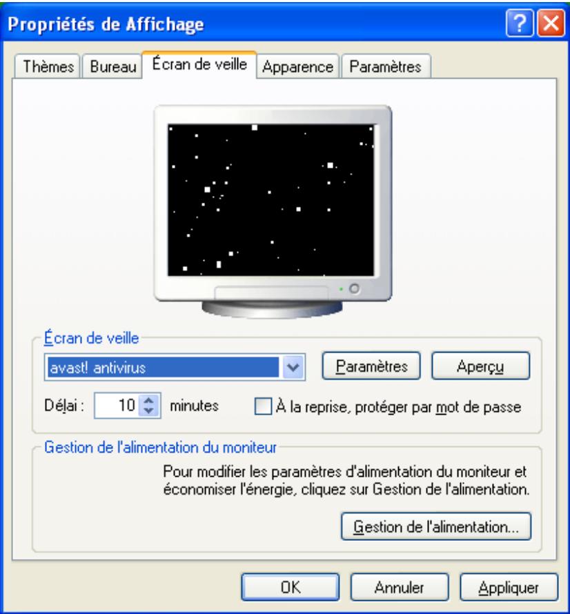 AVAST ANTIVIRUS EDITION PROFESSIONNELLE 4.8 - Comment activer l'écran de veille d'avast! antivirus - 1